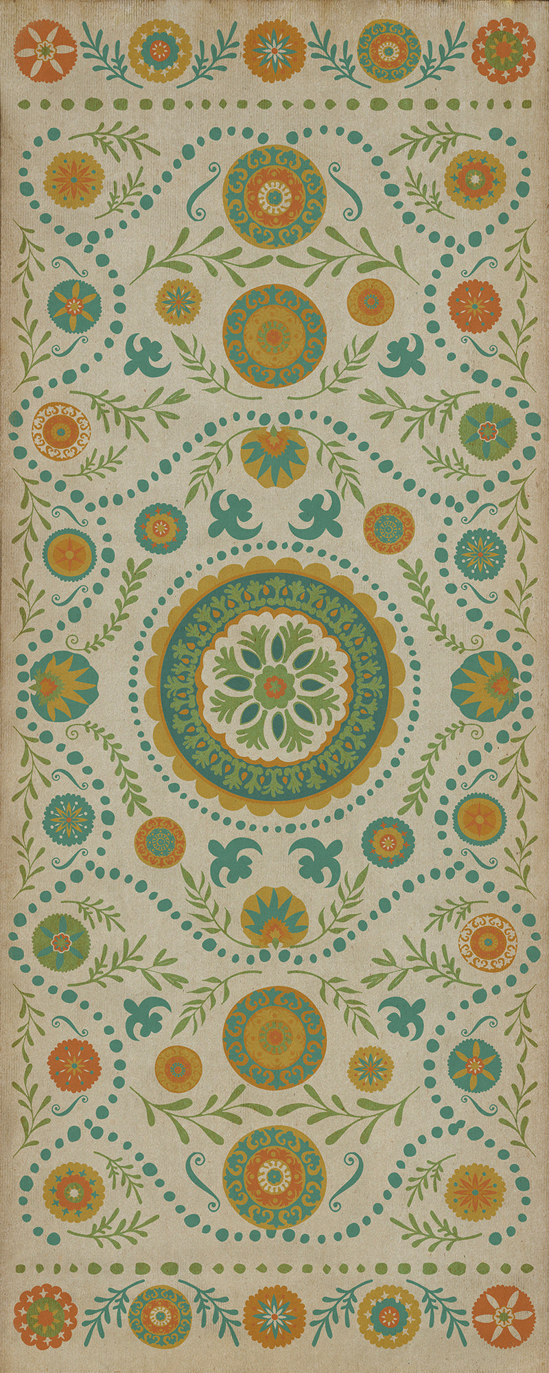 Pattern 38 Summer 36x90 Vintage Vinyl Floorcloth