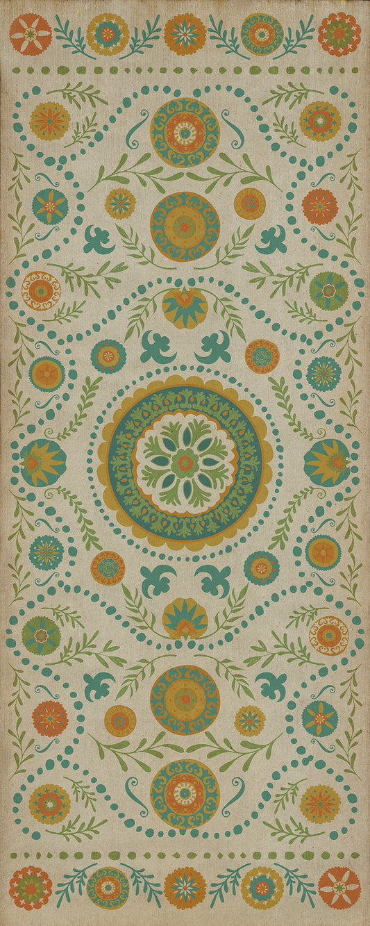 Pattern 38 Summer 36x90 Vintage Vinyl Floorcloth