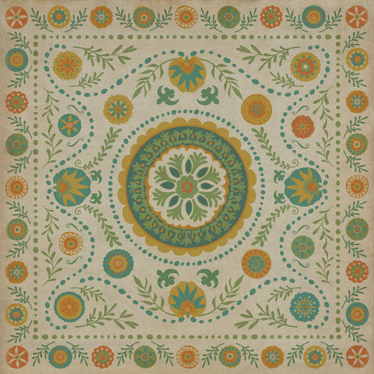 Pattern 38 Summer 60x60 Vintage Vinyl Floorcloth
