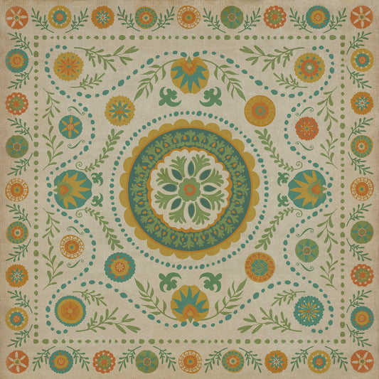 Pattern 38 Summer 72x72 Vintage Vinyl Floorcloth