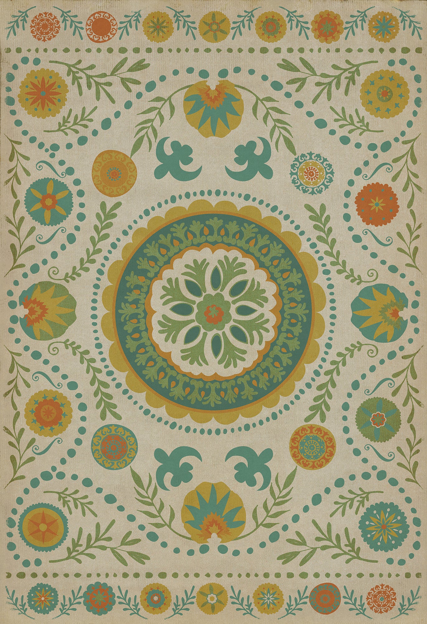 Pattern 38 Summer 96x140 Vintage Vinyl Floorcloth