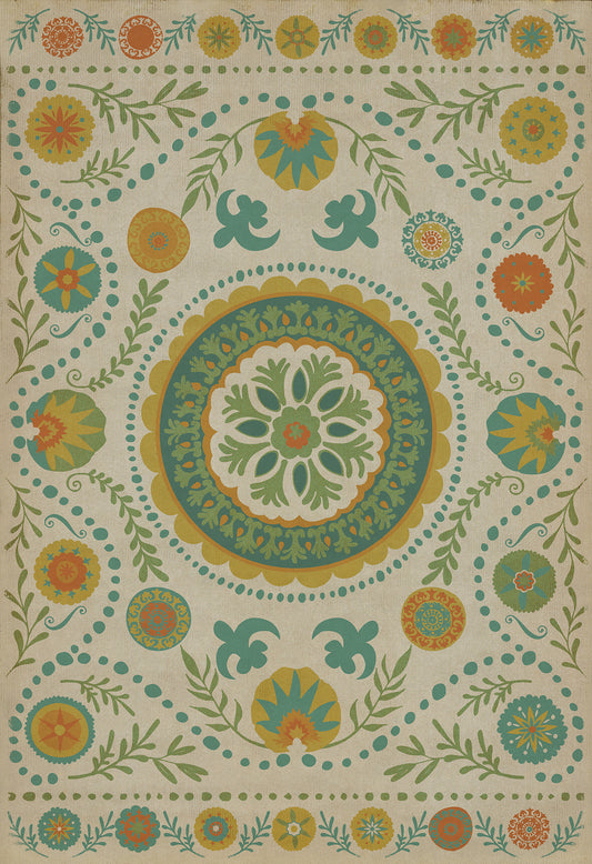 Pattern 38 Summer 96x140 Vintage Vinyl Floorcloth