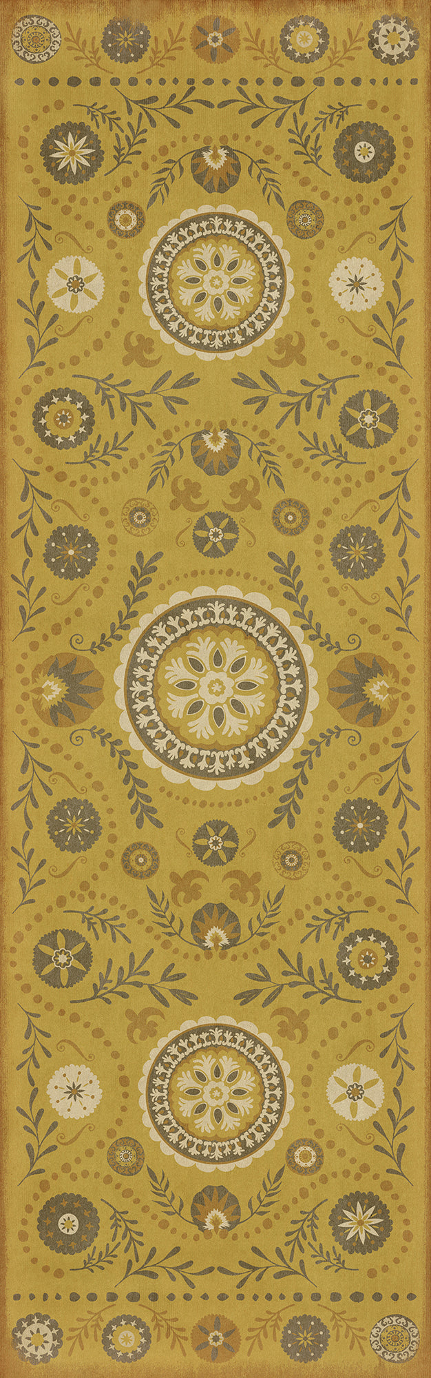 Pattern 38 The sun shines on 36x115 Vintage Vinyl Floorcloth