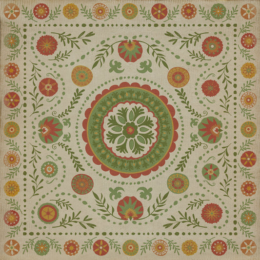 Pattern 38 Winter 36x36 Vintage Vinyl Floorcloth