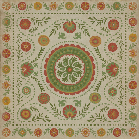 Pattern 38 Winter 48x48 Vintage Vinyl Floorcloth
