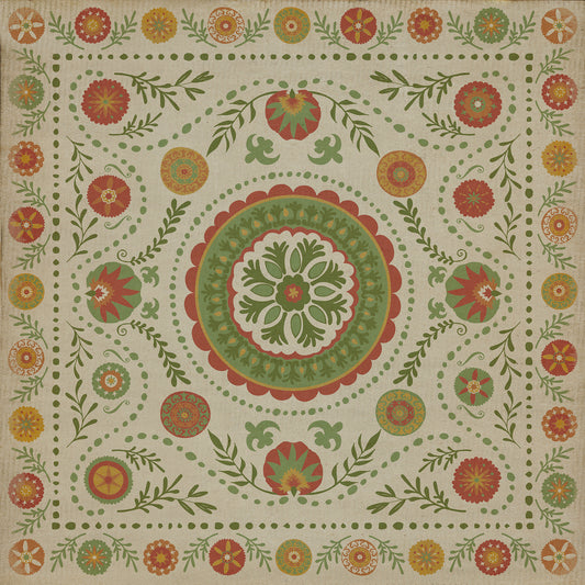 Pattern 38 Winter 72x72 Vintage Vinyl Floorcloth