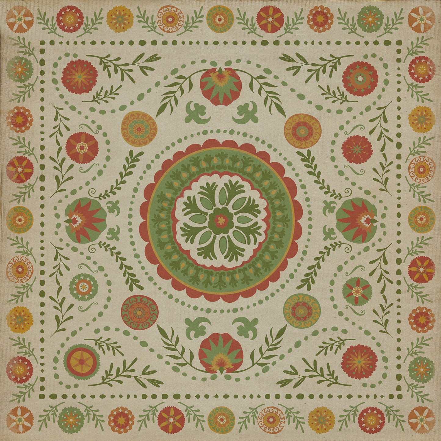 Pattern 38 Winter 96x96 Vintage Vinyl Floorcloth