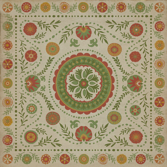 Pattern 38 Winter 96x96 Vintage Vinyl Floorcloth