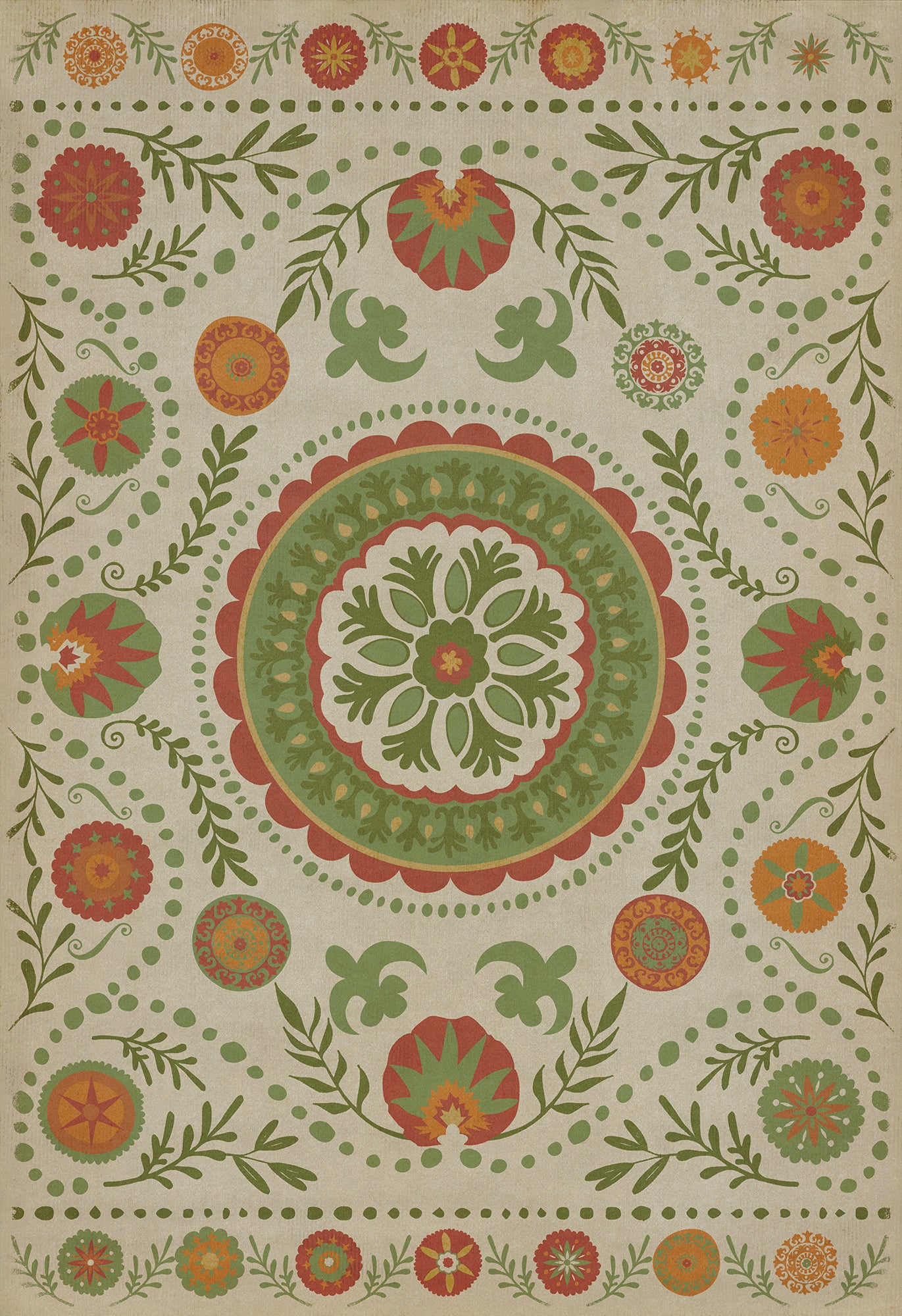 Pattern 38 Winter 96x140 Vintage Vinyl Floorcloth