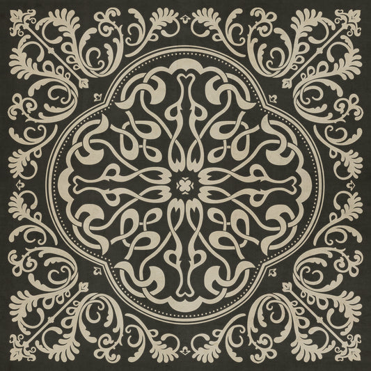 Pattern 39 Blackjack 96x96 Vintage Vinyl Floorcloth