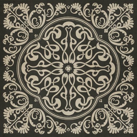 Pattern 39 Blackjack 120x120 Vintage Vinyl Floorcloth