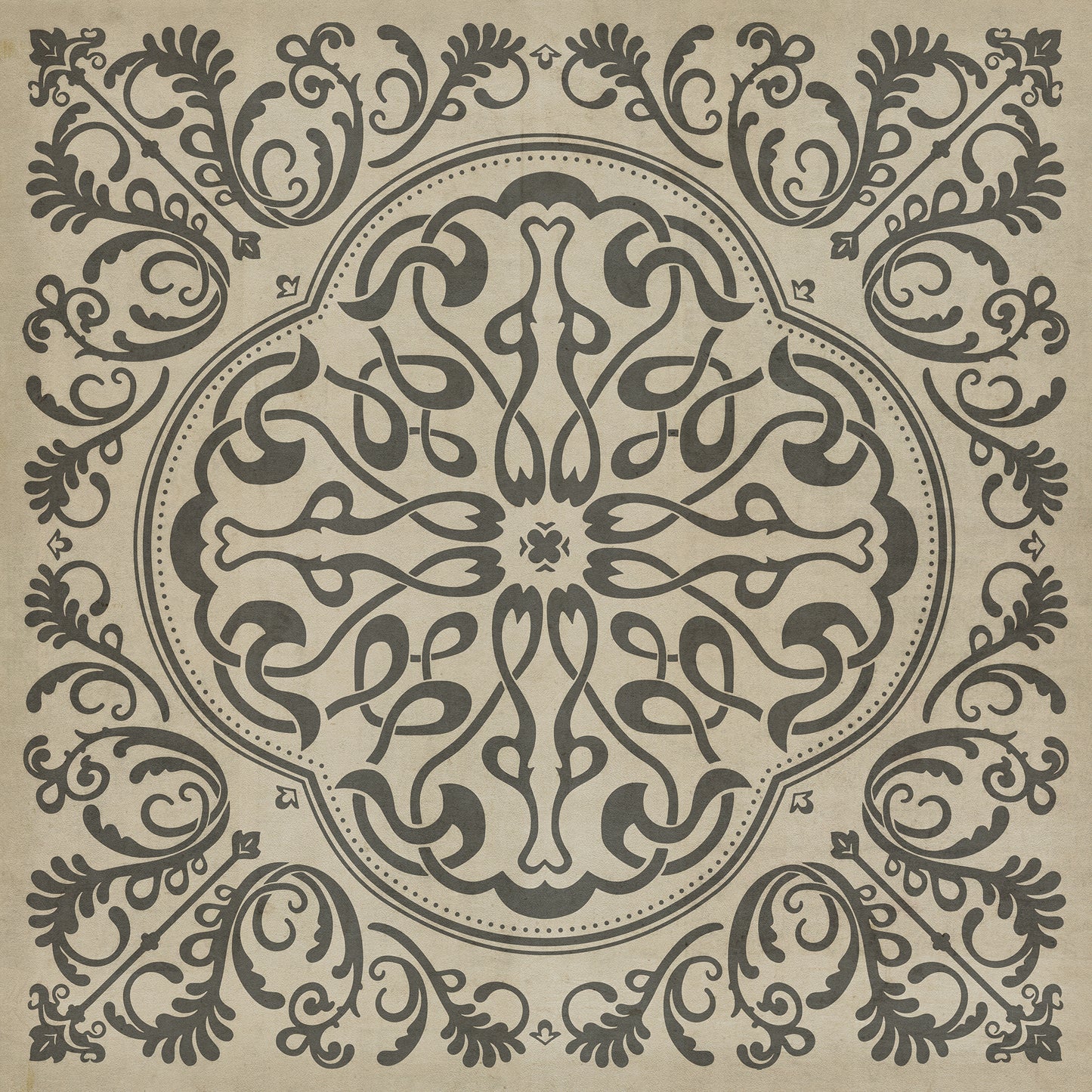 Pattern 39 Crazy Eights 60x60 Vintage Vinyl Floorcloth