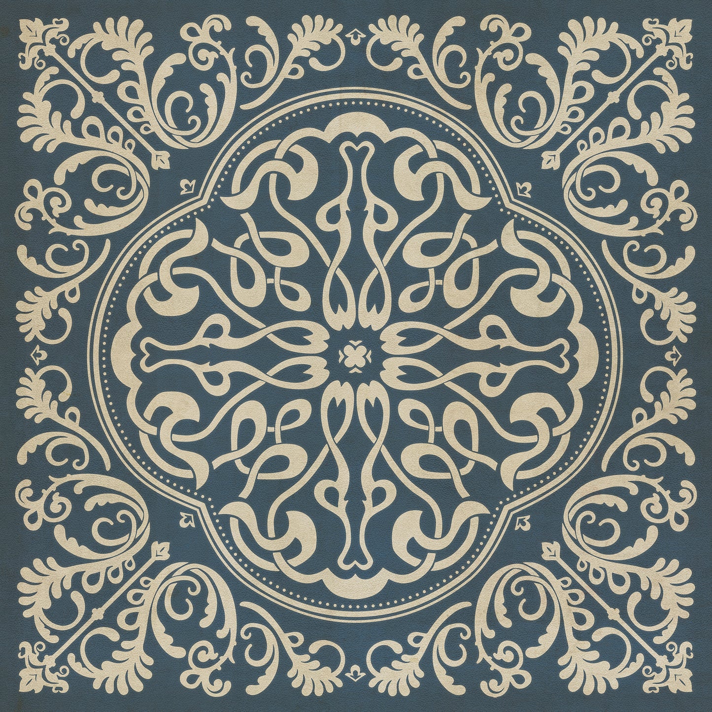 Pattern 39 Spades 36x36 Vintage Vinyl Floorcloth