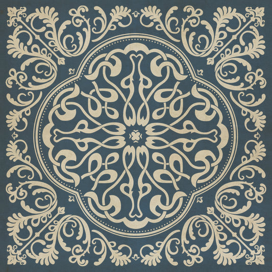 Pattern 39 Spades 36x36 Vintage Vinyl Floorcloth
