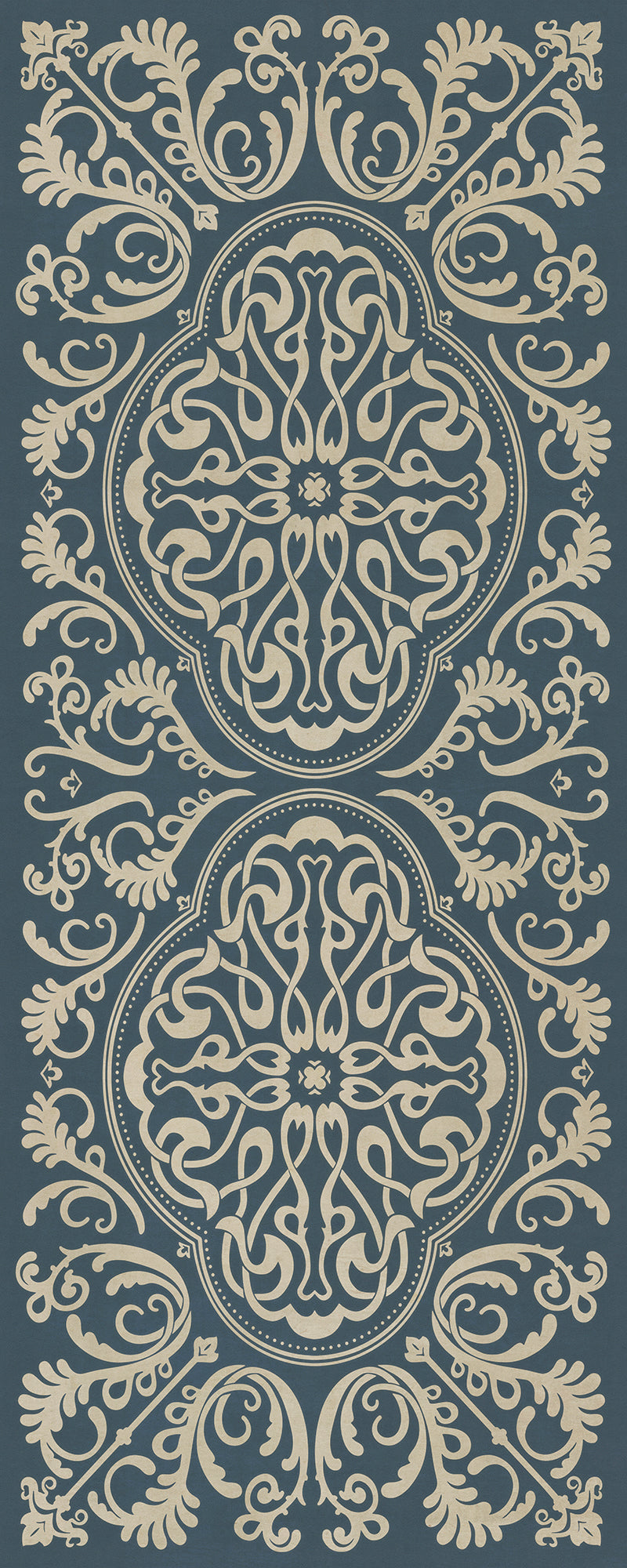 Pattern 39 Spades 36x90 Vintage Vinyl Floorcloth