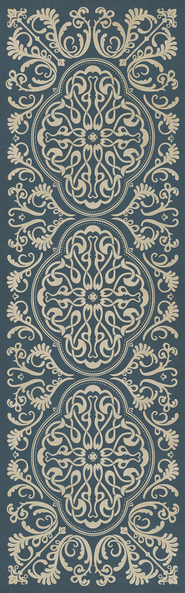 Pattern 39 Spades 36x115 Vintage Vinyl Floorcloth