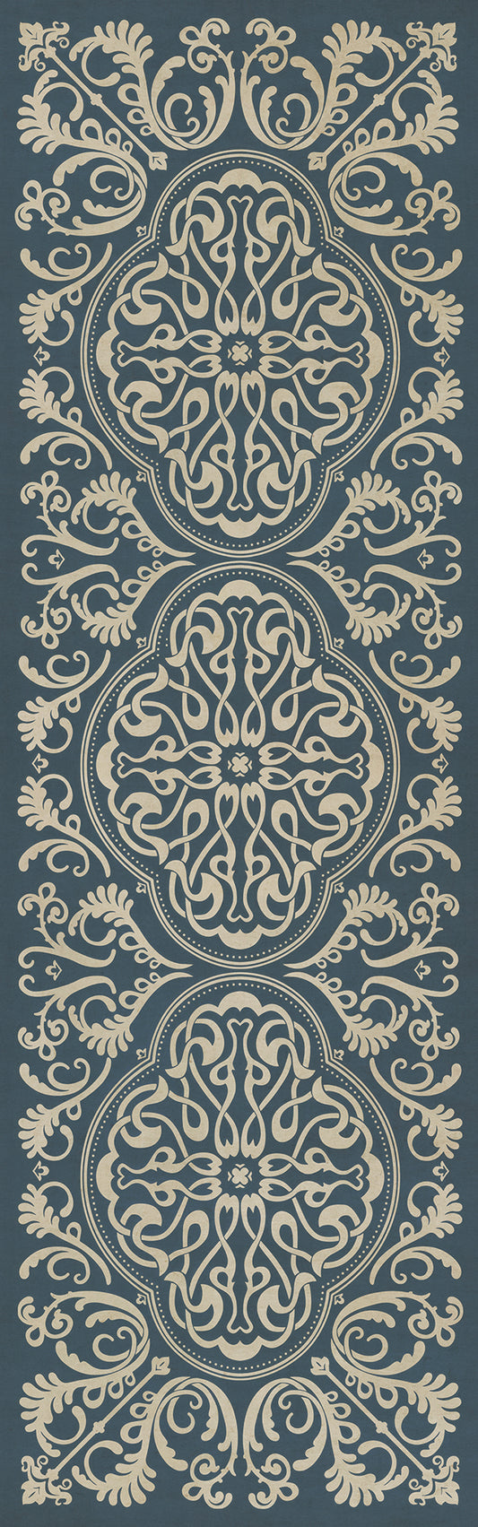 Pattern 39 Spades 36x115 Vintage Vinyl Floorcloth