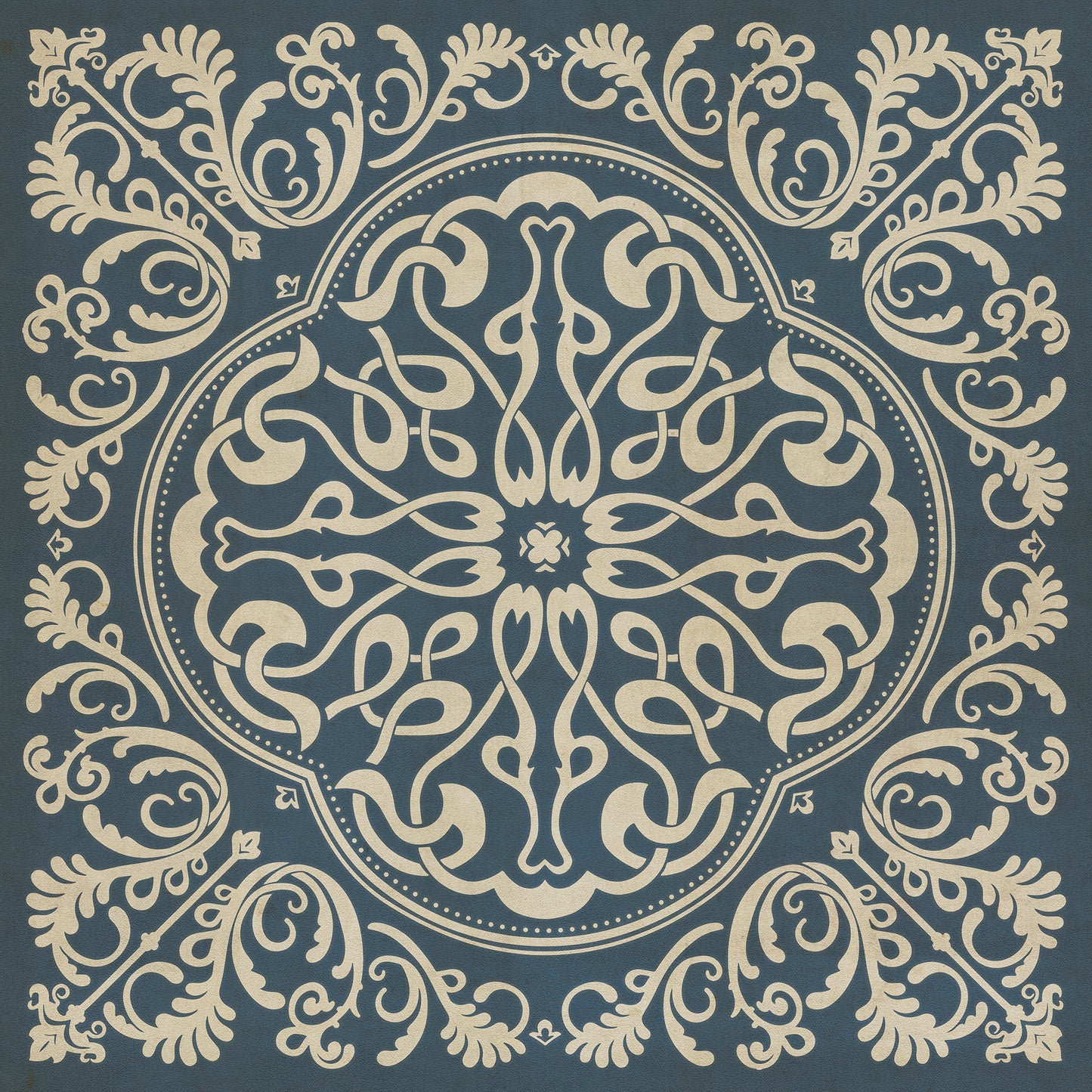 Pattern 39 Spades 48x48 Vintage Vinyl Floorcloth