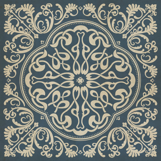 Pattern 39 Spades 48x48 Vintage Vinyl Floorcloth