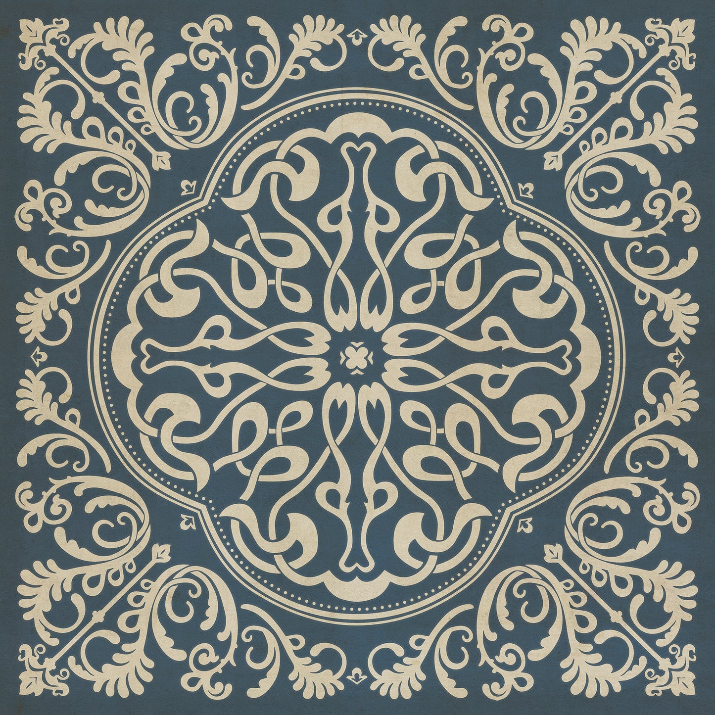 Pattern 39 Spades 72x72 Vintage Vinyl Floorcloth