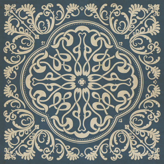 Pattern 39 Spades 72x72 Vintage Vinyl Floorcloth