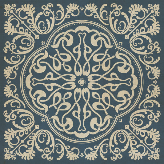 Pattern 39 Spades 96x96 Vintage Vinyl Floorcloth