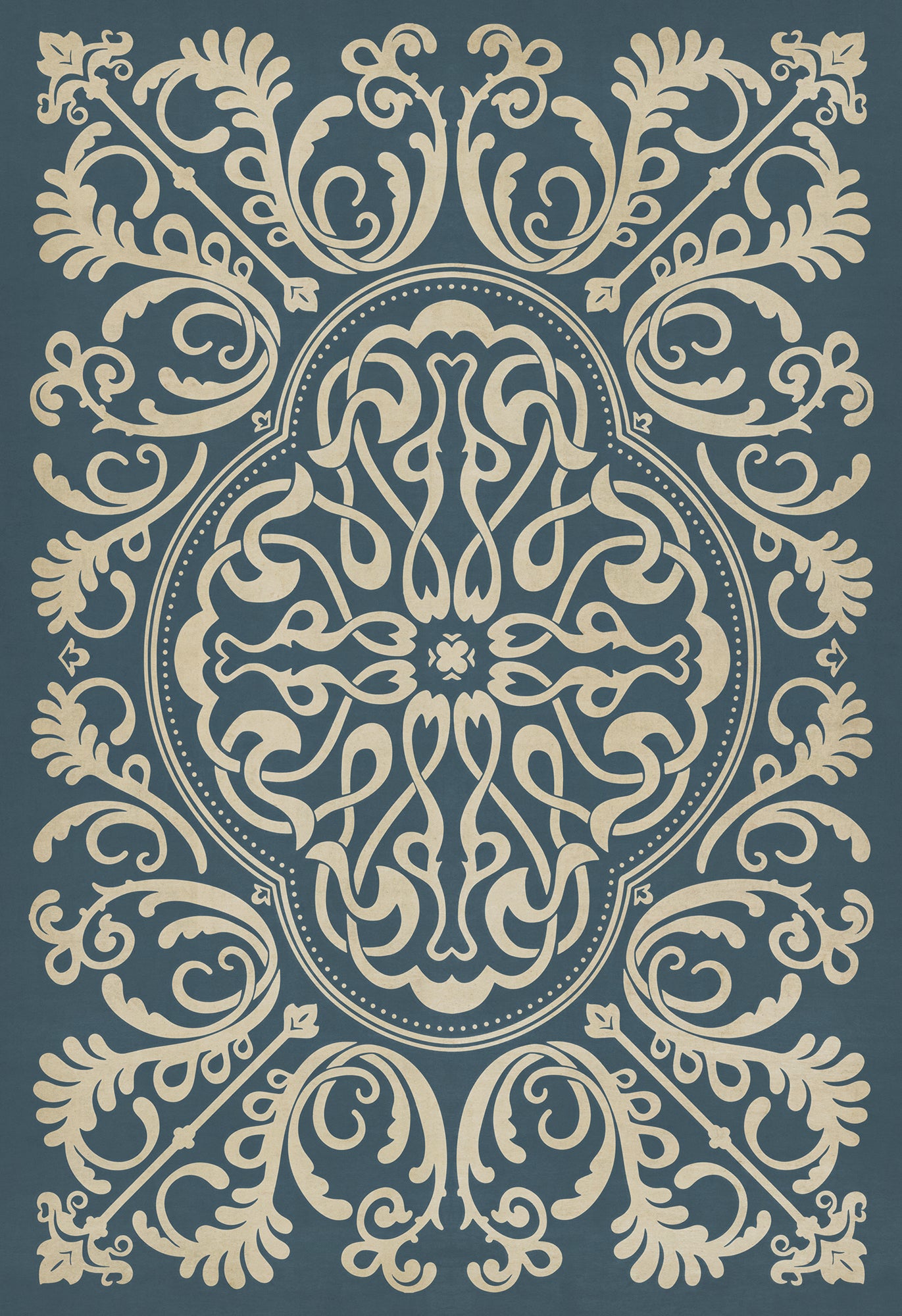 Pattern 39 Spades 96x140 Vintage Vinyl Floorcloth