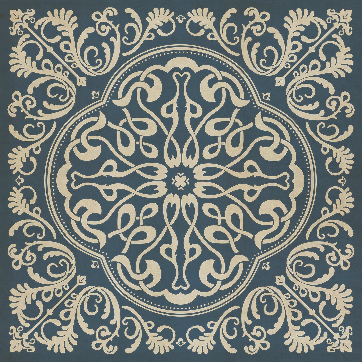 Pattern 39 Spades 120x120 Vintage Vinyl Floorcloth