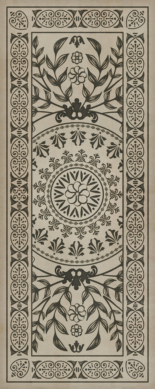 Pattern 40 Drummond Castle 36x90 Vintage Vinyl Floorcloth