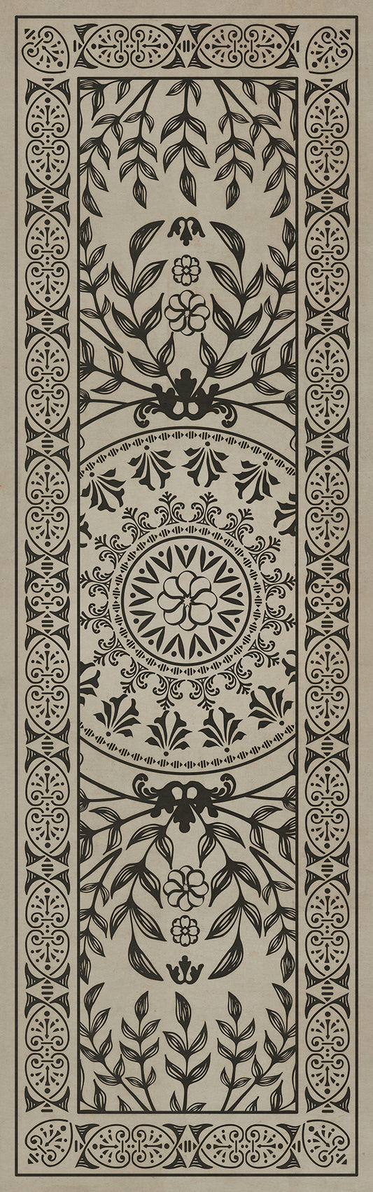 Pattern 40 Drummond Castle 36x115 Vintage Vinyl Floorcloth