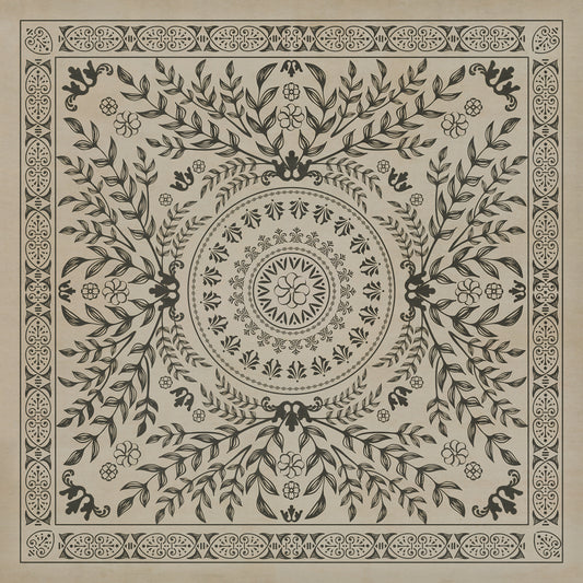 Pattern 40 Drummond Castle 96x96 Vintage Vinyl Floorcloth