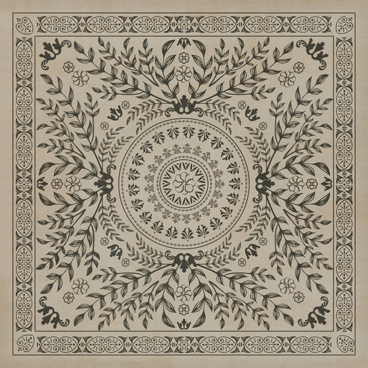 Pattern 40 Drummond Castle 120x120 Vintage Vinyl Floorcloth