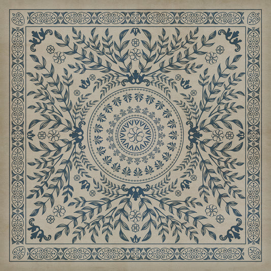 Pattern 40 Isola Bella 36x36 Vintage Vinyl Floorcloth
