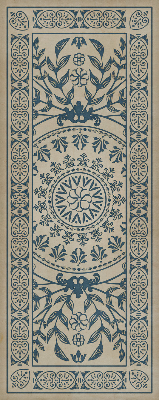 Pattern 40 Isola Bella 36x90 Vintage Vinyl Floorcloth