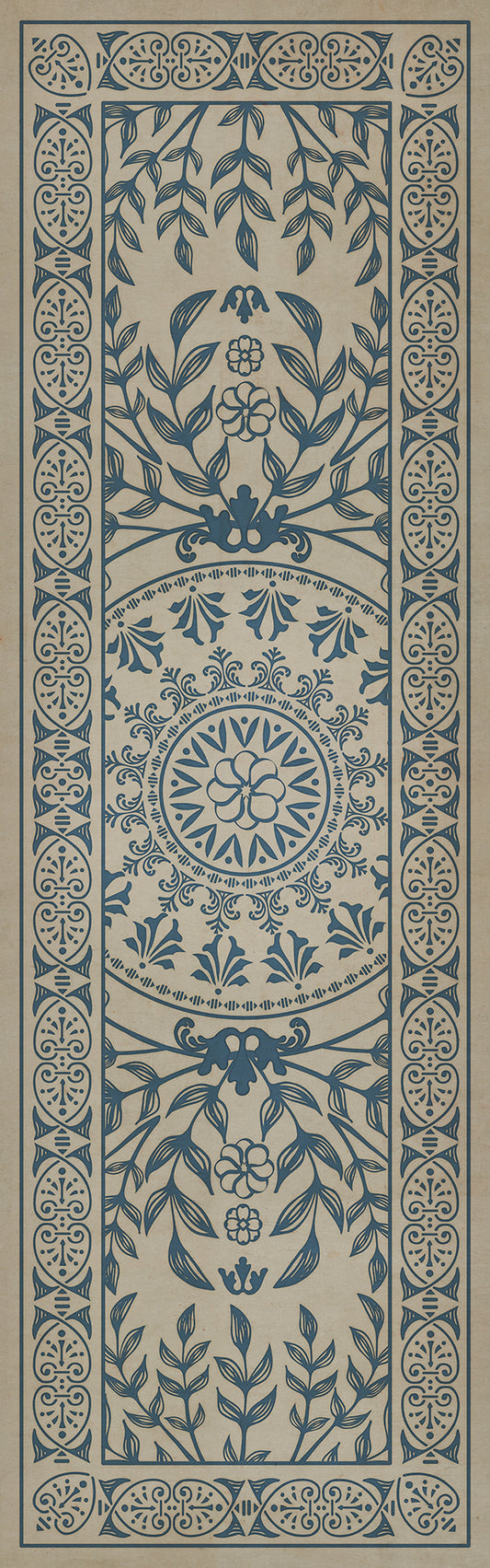 Pattern 40 Isola Bella 36x115 Vintage Vinyl Floorcloth