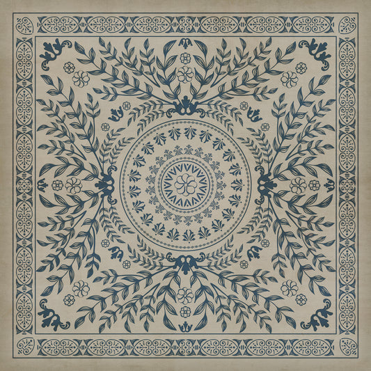Pattern 40 Isola Bella 48x48 Vintage Vinyl Floorcloth
