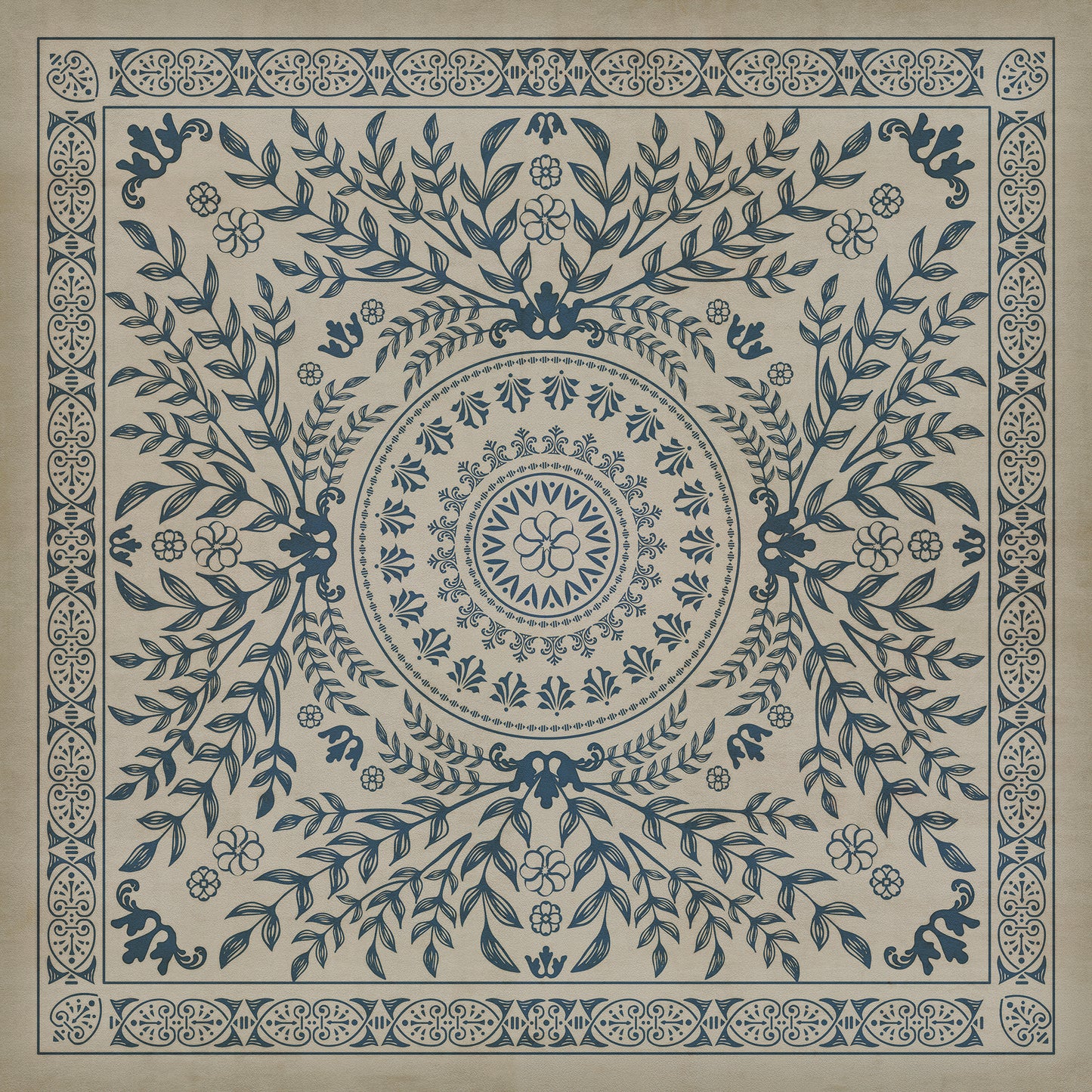 Pattern 40 Isola Bella 60x60 Vintage Vinyl Floorcloth