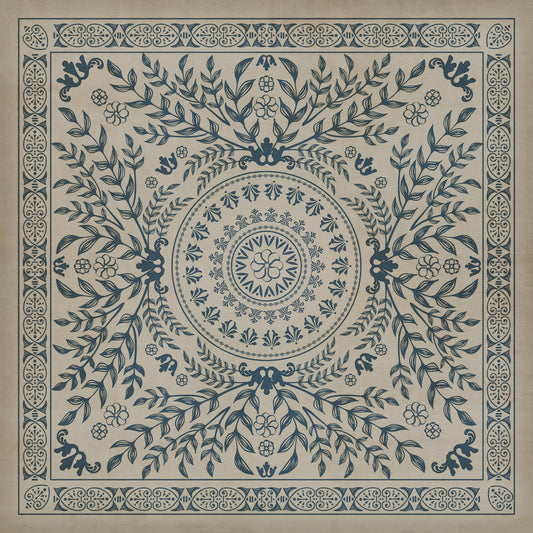 Pattern 40 Isola Bella 96x96 Vintage Vinyl Floorcloth