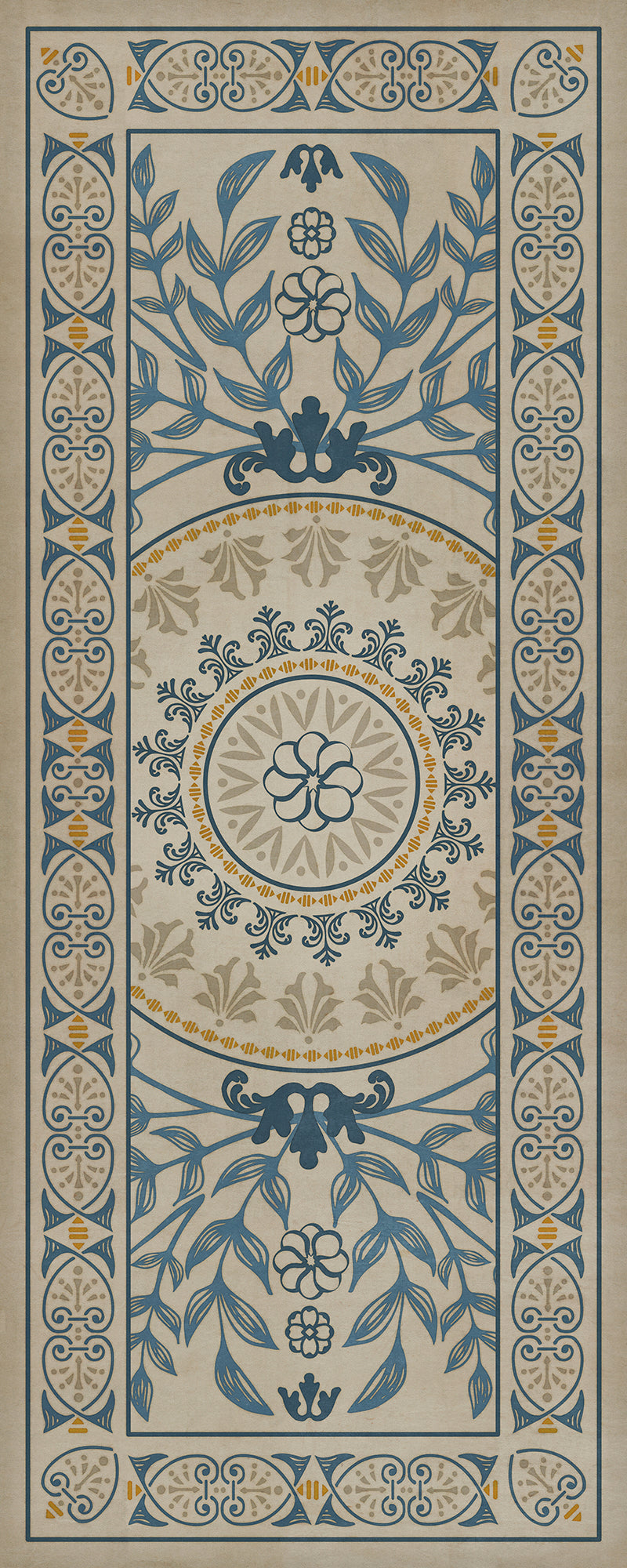 Pattern 40 Villa d'Este 36x90 Vintage Vinyl Floorcloth