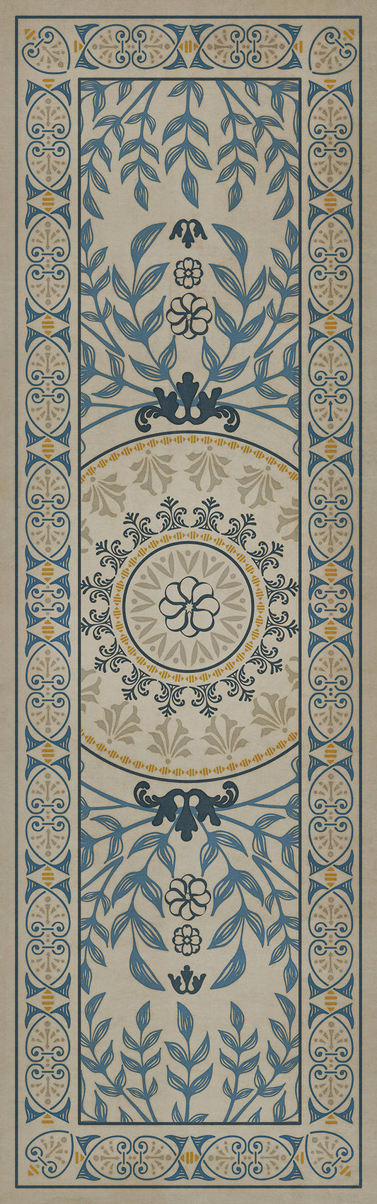 Pattern 40 Villa d'Este 36x115 Vintage Vinyl Floorcloth