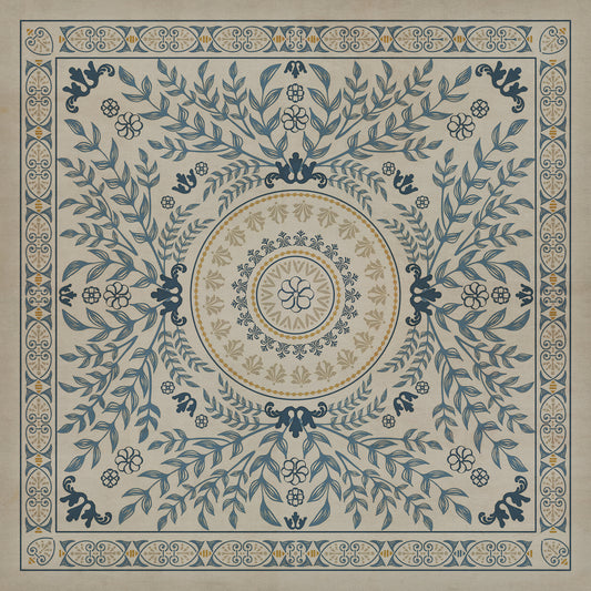 Pattern 40 Villa d'Este 48x48 Vintage Vinyl Floorcloth