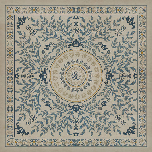 Pattern 40 Villa d'Este 60x60 Vintage Vinyl Floorcloth