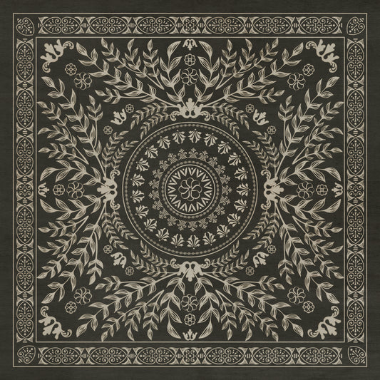 Pattern 40 Villa Lante 36x36 Vintage Vinyl Floorcloth