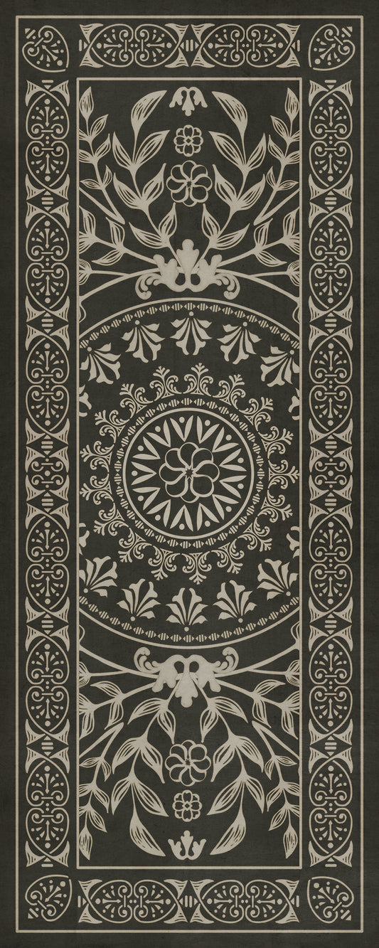 Pattern 40 Villa Lante 36x90 Vintage Vinyl Floorcloth