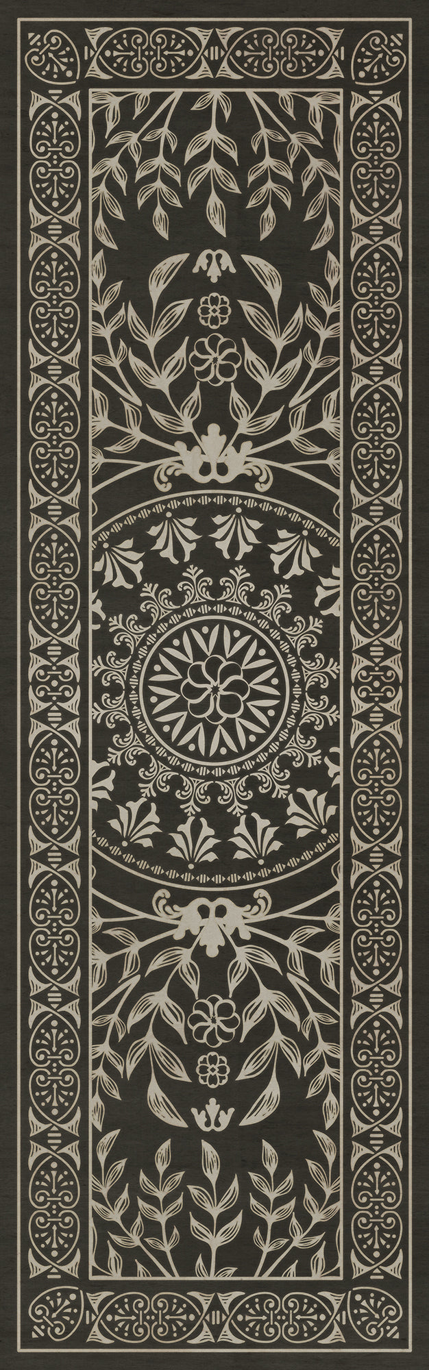 Pattern 40 Villa Lante 36x115 Vintage Vinyl Floorcloth