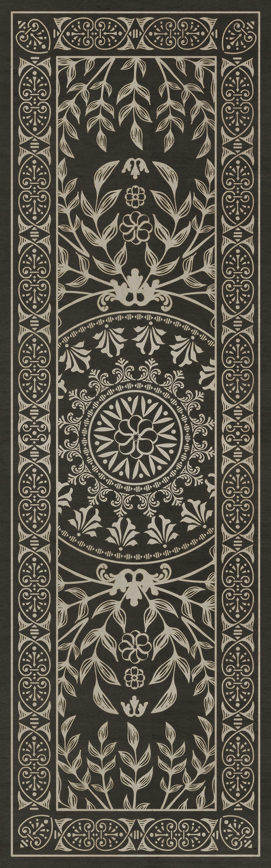 Pattern 40 Villa Lante 36x115 Vintage Vinyl Floorcloth