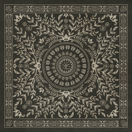 Pattern 40 Villa Lante 48x48 Vintage Vinyl Floorcloth