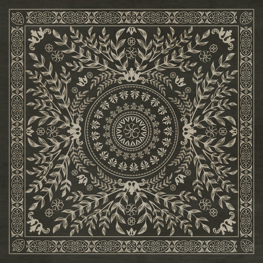 Pattern 40 Villa Lante 72x72 Vintage Vinyl Floorcloth