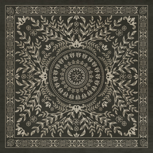 Pattern 40 Villa Lante 96x96 Vintage Vinyl Floorcloth