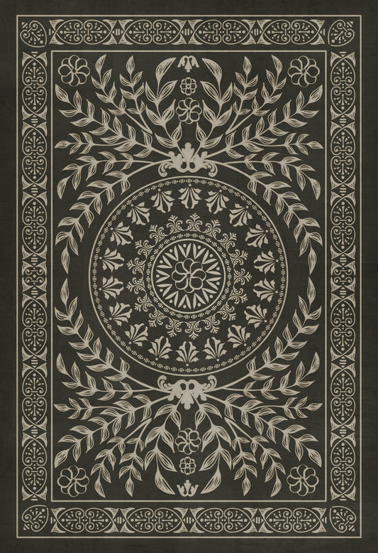 Pattern 40 Villa Lante 96x140 Vintage Vinyl Floorcloth